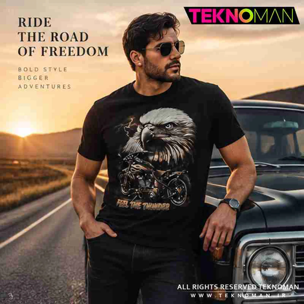 تیشرت مردانه طرح eagle