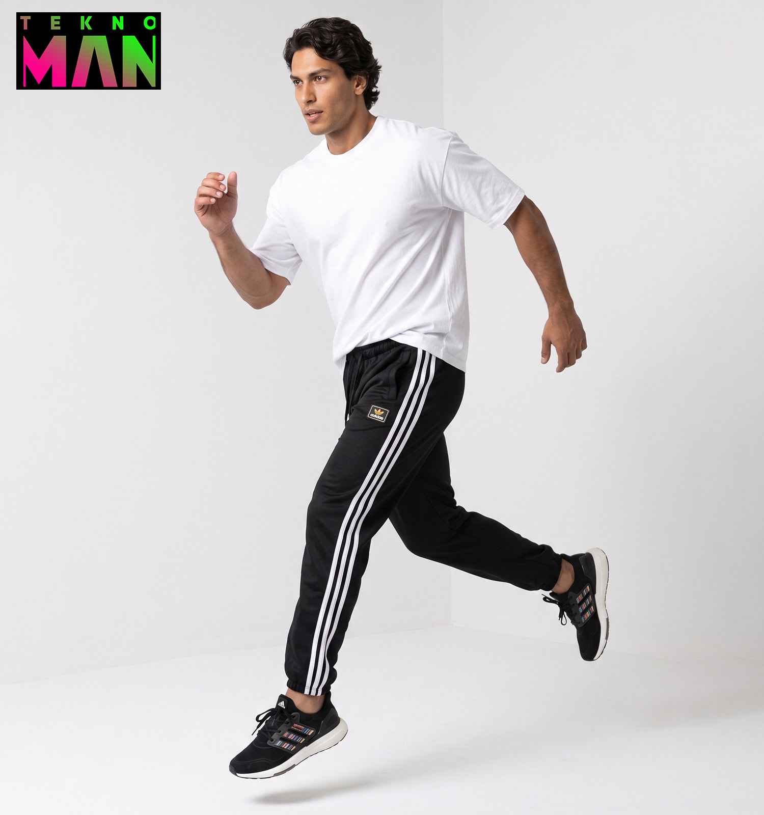 شلوار مردانه نیم بگ ساده بنگال مشکی Adidas