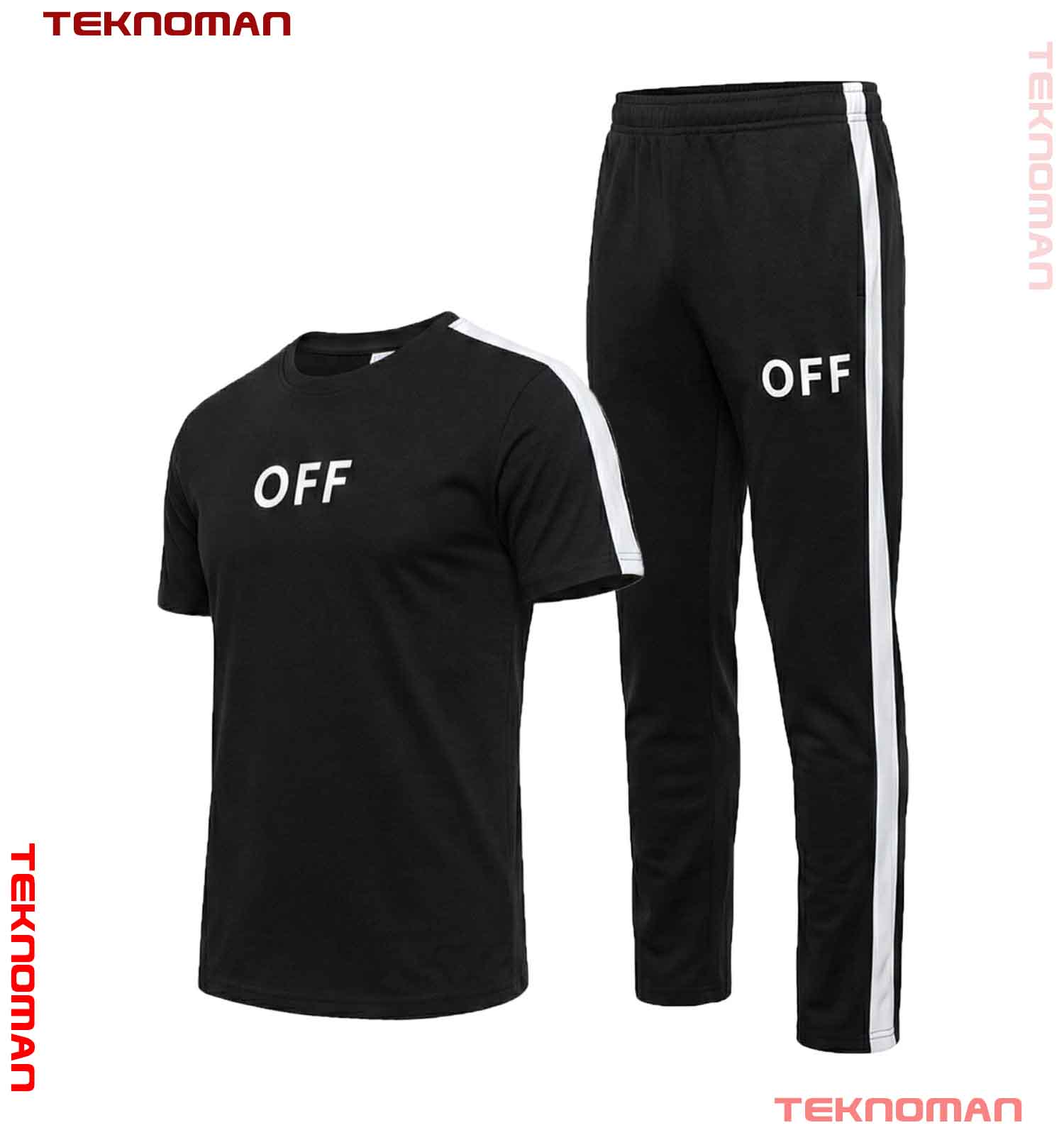 ست تیشرت و شلوار مشکی OFF
