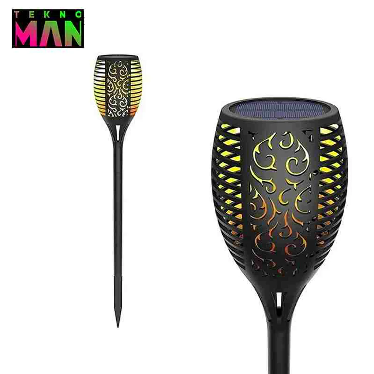 چراغ خورشیدی باغچه طرح شعله
