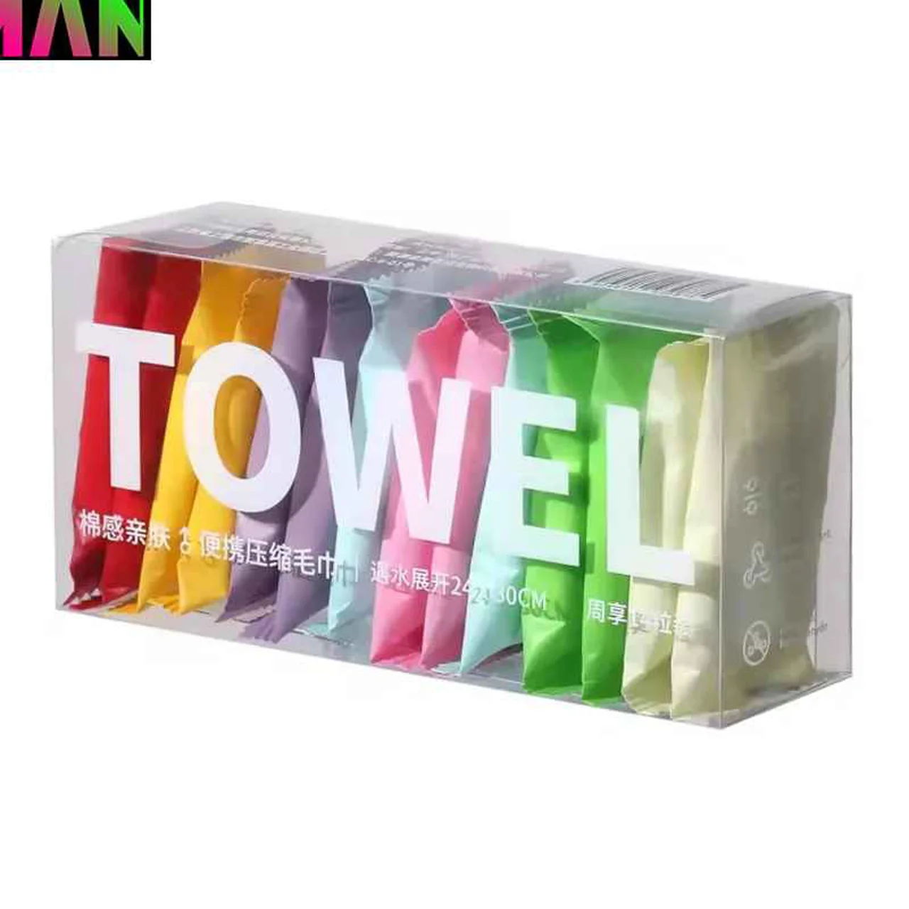 دستمال جادویی فشرده سفری مدل Towel بسته 14 عددی